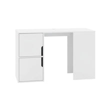 White Student Desk With Storage Cabinets And Melamine Veneer Finish