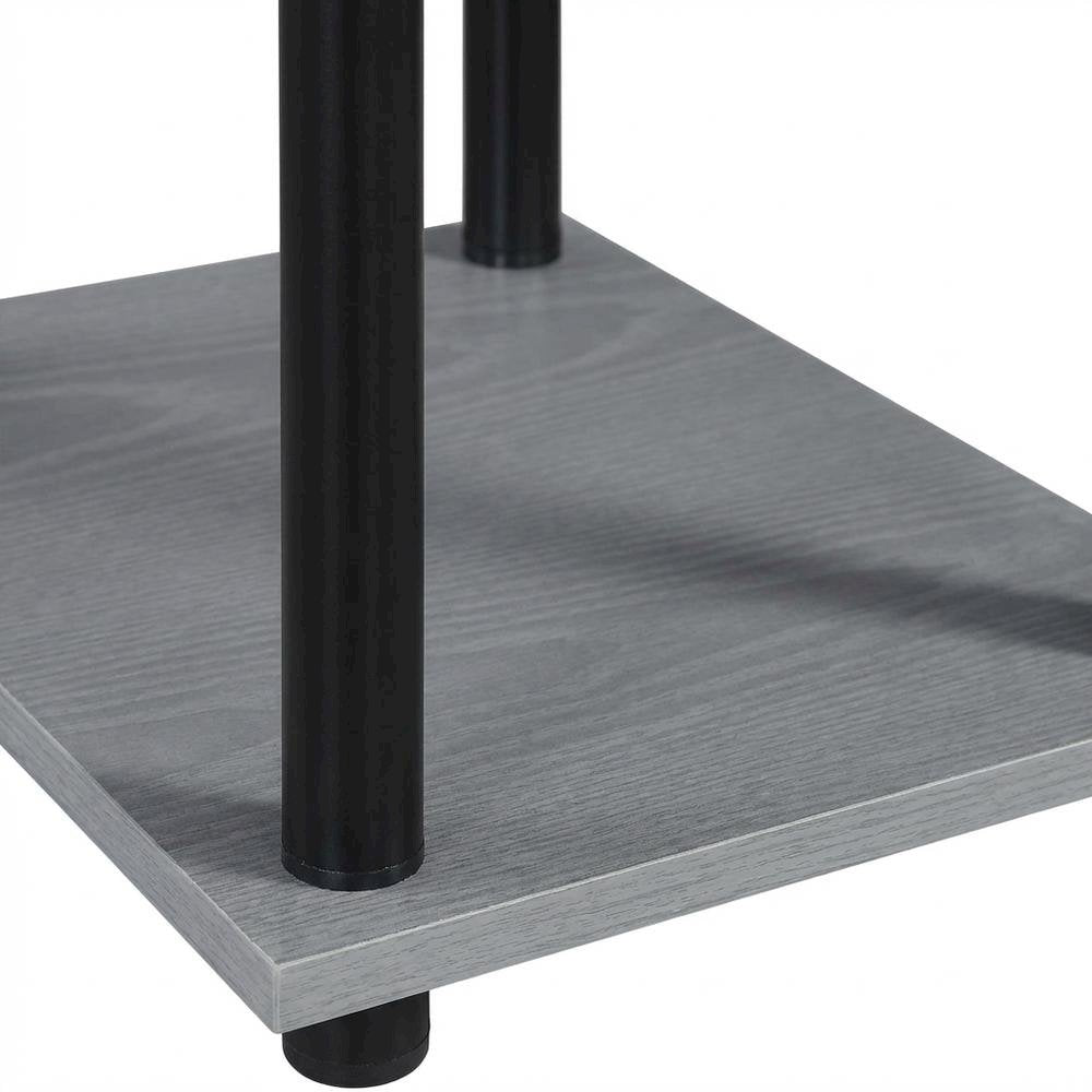 Contemporary Gray Office Desk With Melamine Overlayment And Steel Frame