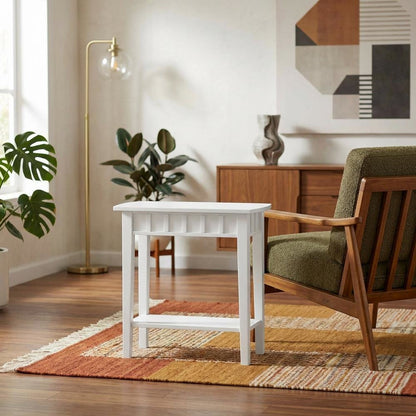 Wooden End Table with Flat Surface for Living Room and Bedroom Use