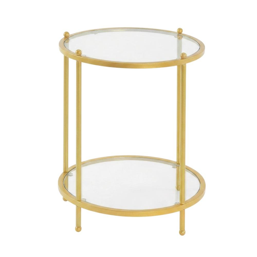 Round Two-Tier End Table with Modern Design and Sturdy Frame