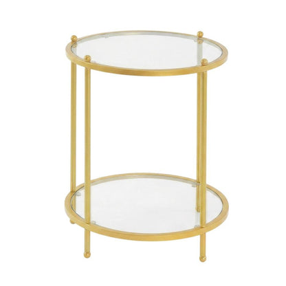 Round Two-Tier End Table with Modern Design and Sturdy Frame