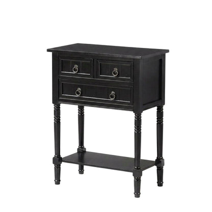 Black Hall Table, Rubberwood and MDF, Slim Entryway Console