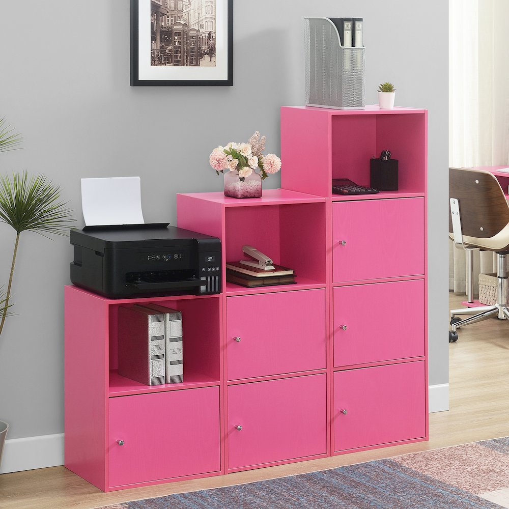 Xtra Storage 3 Door Cabinet with Shelf, Pink