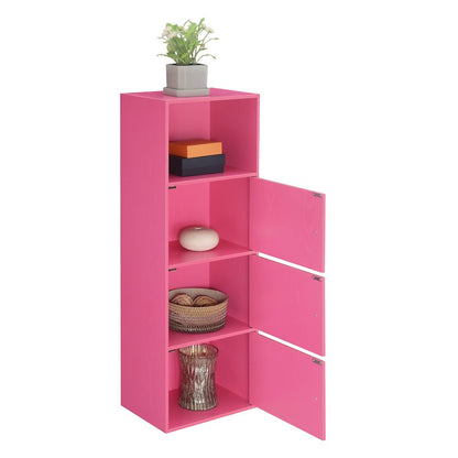 Xtra Storage 3 Door Cabinet with Shelf, Pink