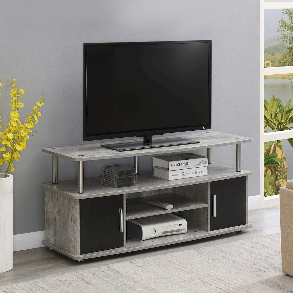 Designs2Go Monterey TV Stand with Cabinets and Shelves for TVs up to 55 Inches