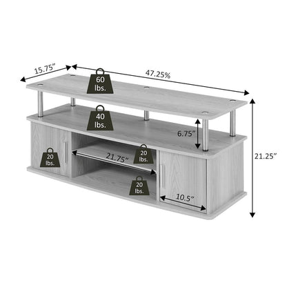 Designs2Go Monterey TV Stand with Cabinets and Shelves for TVs up to 55 Inches
