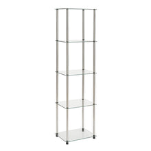Clear 5-Tier Tempered Glass Tower, Elegant Display Stand for Modern Interiors