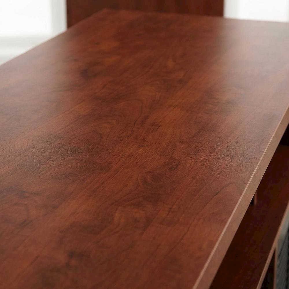 Cherry wood TV stand with melamine veneer and ample storage space