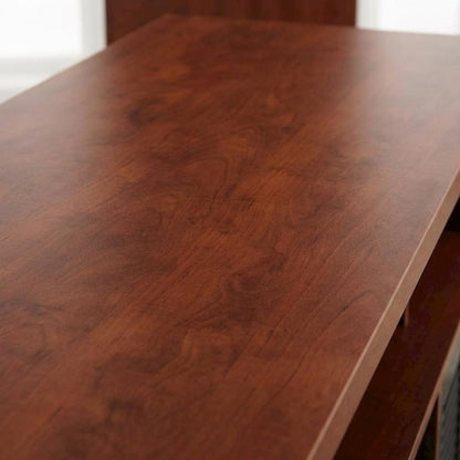 Cherry wood TV stand with melamine veneer and ample storage space