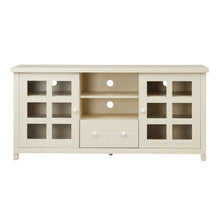 Beige Wooden TV Stand with Storage Cabinets and Shelves for Up to 65-Inch TVs