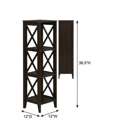 Corner Bookcase in Finish with 3 Tiers, Durable Material