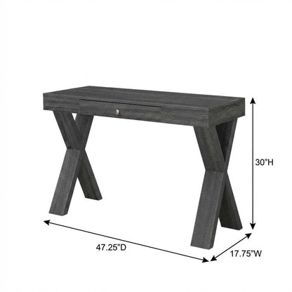 Weathered Gray 1-Drawer Office Desk With Mdf And Particle Board Finish