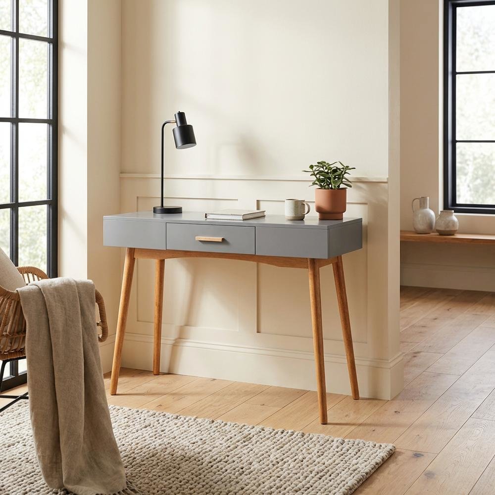 Modern Rubberwood Office Desk With Bamboo Handle And Non-Lead Paint Finish