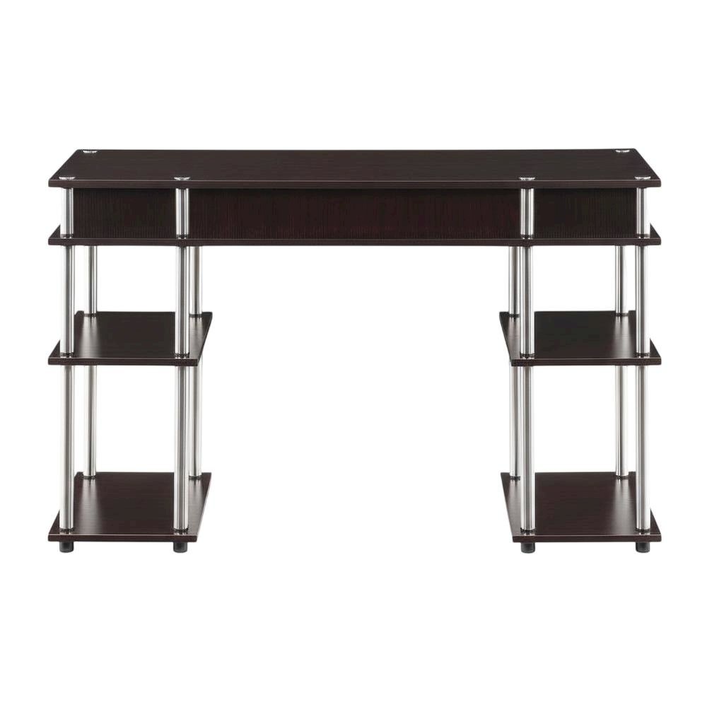 Espresso Student Desk, Integrated Charging Station For Study And Organization
