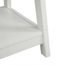 White Trestle Desk With Built-In Charging Station And Melamine Surface