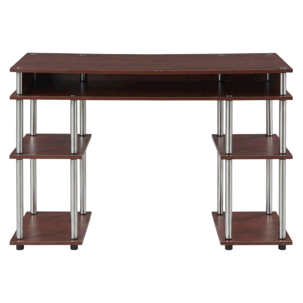 Wooden Student Desk With Melamine Veneer Surface And Stainless Steel Poles