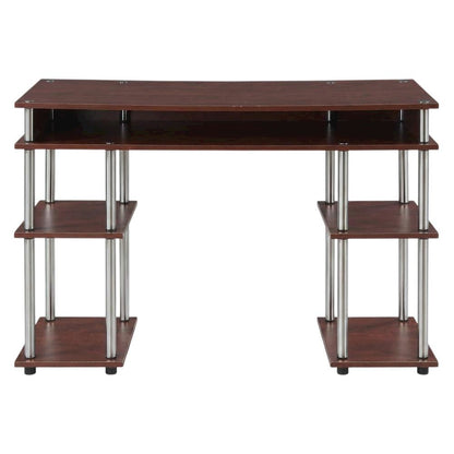 Wooden Student Desk With Melamine Veneer Surface And Stainless Steel Poles