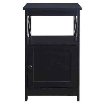 Wooden End Table with Cabinet for Living Room or Bedroom Use
