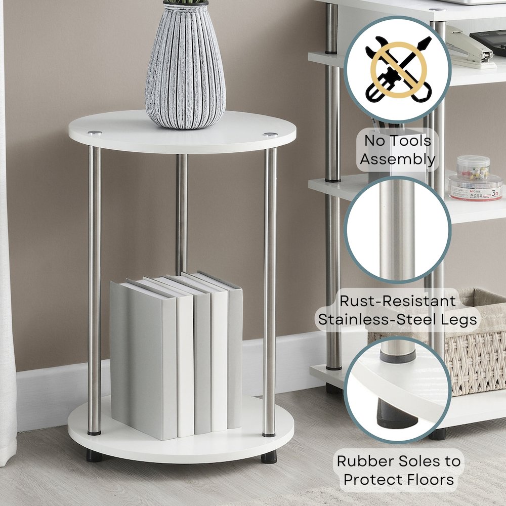 Designs2Go No Tools 2 Tier Round End Table