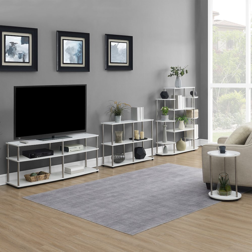 Designs2Go No Tools 2 Tier Round End Table
