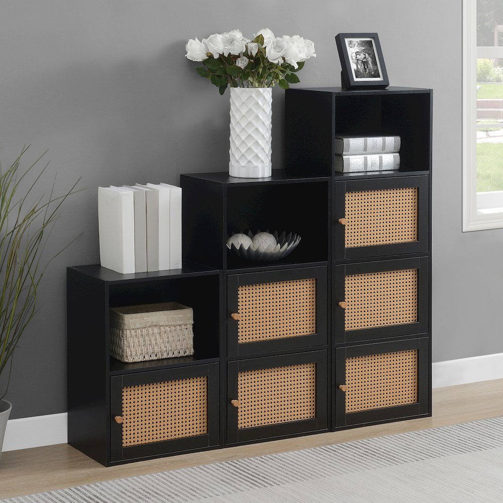 Xtra Storage Boho Weave 2 Door Cabinet with Shelf