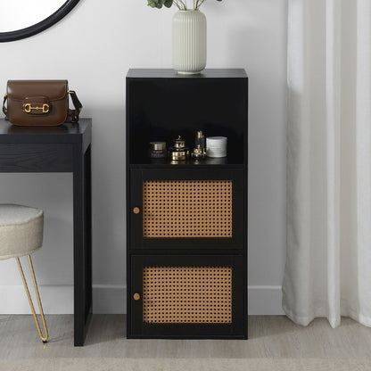 Xtra Storage Boho Weave 2 Door Cabinet with Shelf