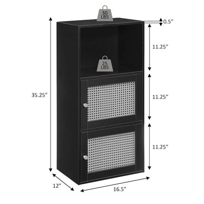 Xtra Storage Boho Weave 2 Door Cabinet with Shelf