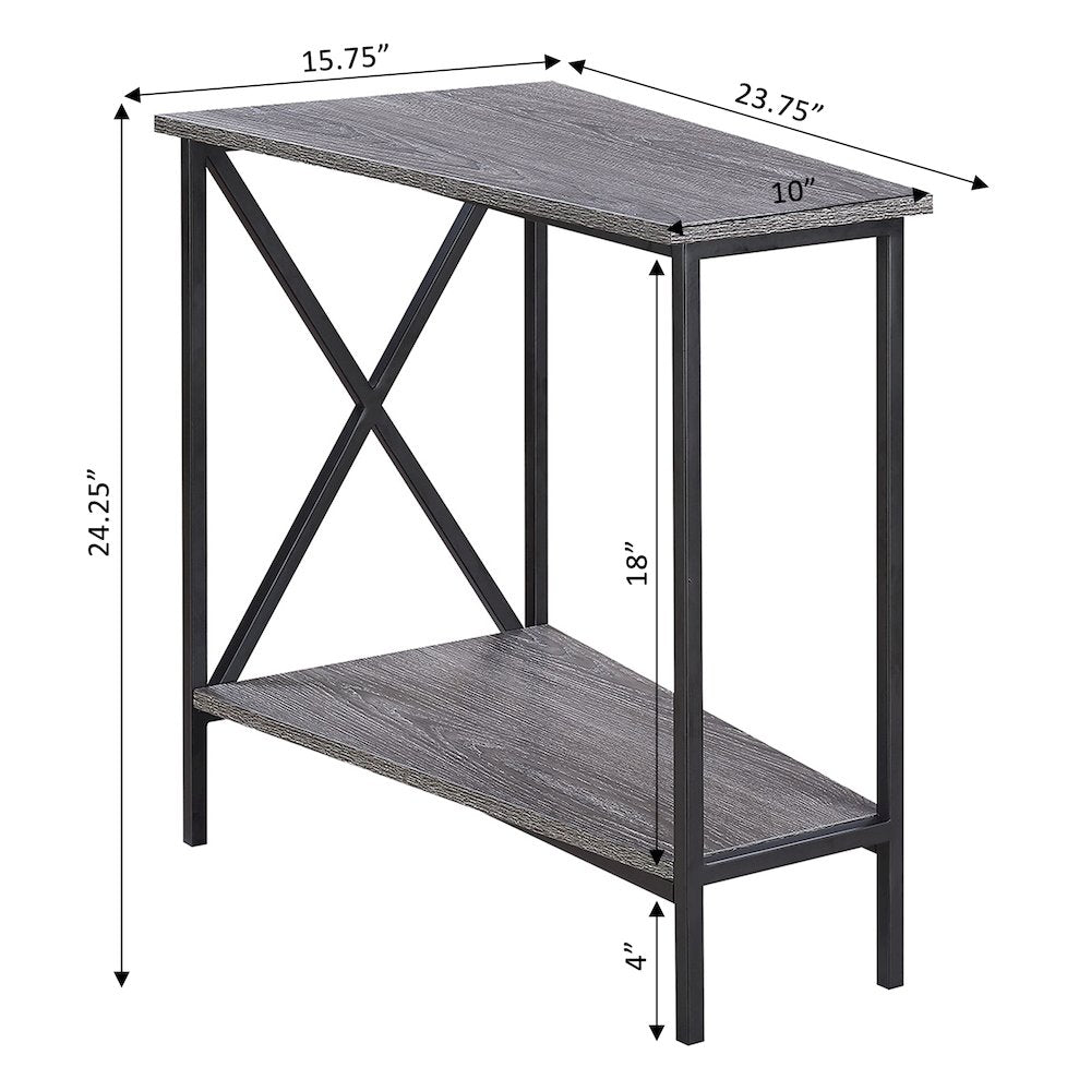 Tucson Wedge End Table with Shelf