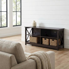 Espresso MDF TV Stand with Veneer Finish and Modern Storage Design