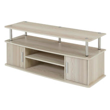 Ice White TV Stand with Cabinets and Shelves for 55-Inch TVs