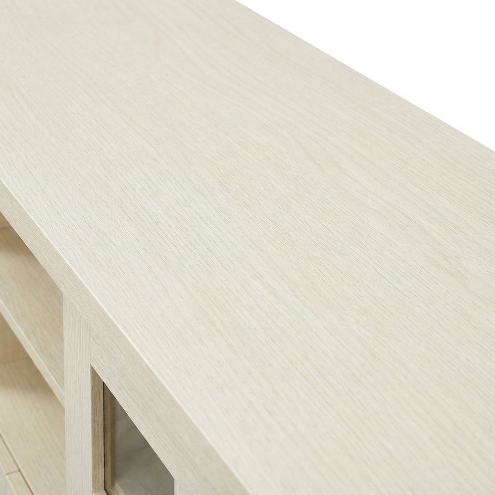 Beige Wooden TV Stand with Storage Cabinets and Shelves for Up to 65-Inch TVs