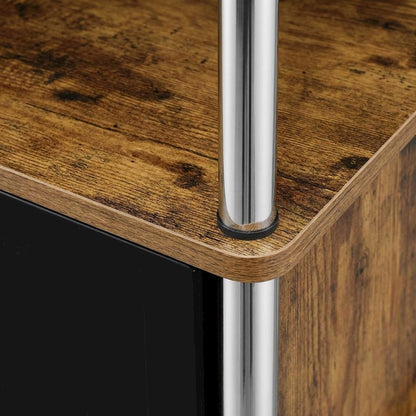 Barnwood TV Stand with Storage Cabinets and Shelves for 40-Inch TVs