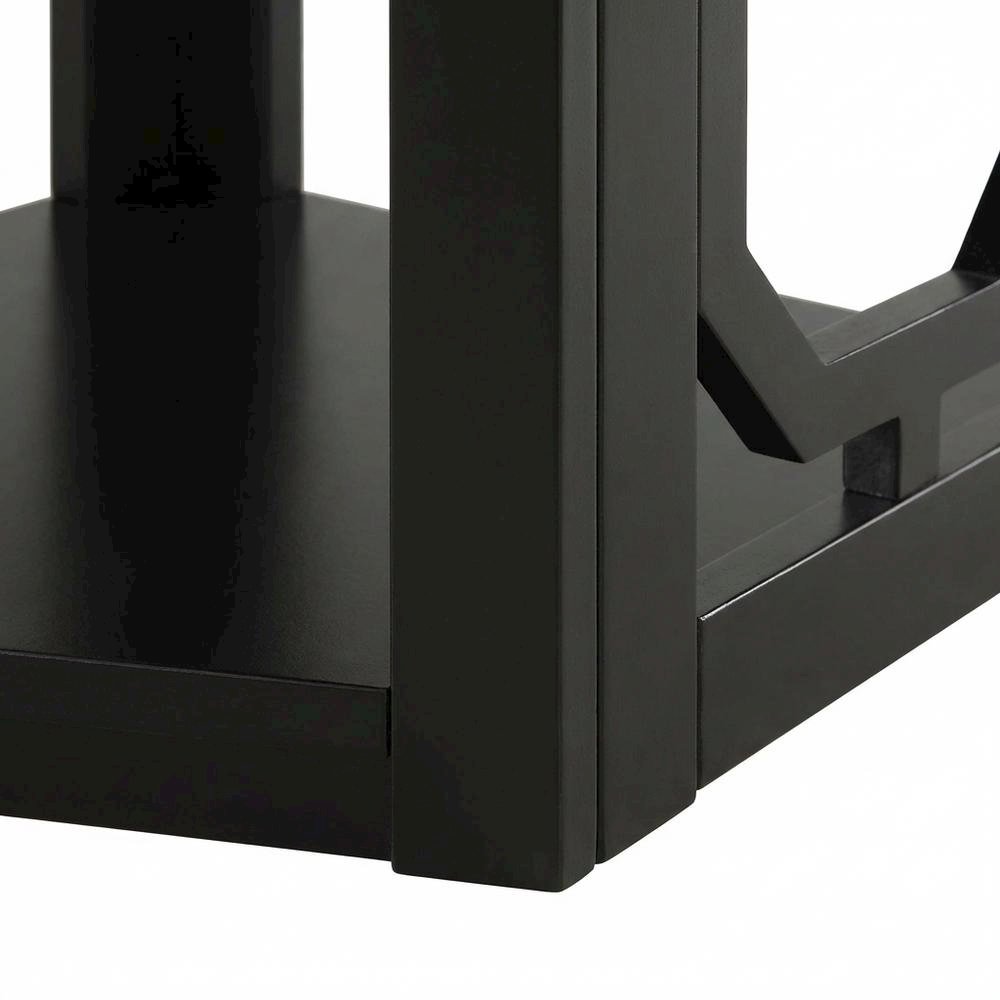 Black 3-Tier Corner Bookcase with Space-Saving Design and Durable Finish