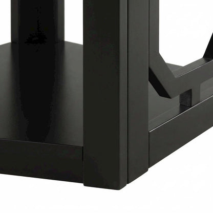 Black 3-Tier Corner Bookcase with Space-Saving Design and Durable Finish