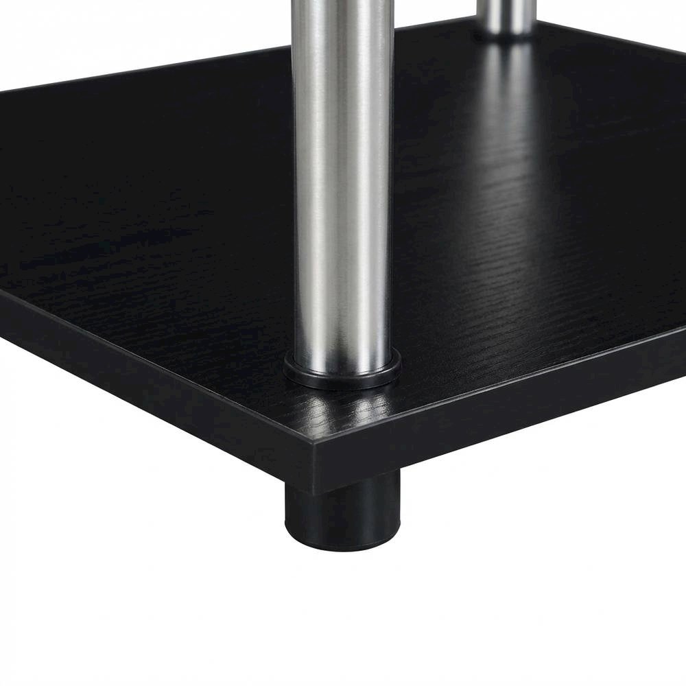 Black Deluxe Student Desk With Shelves And Modern Design