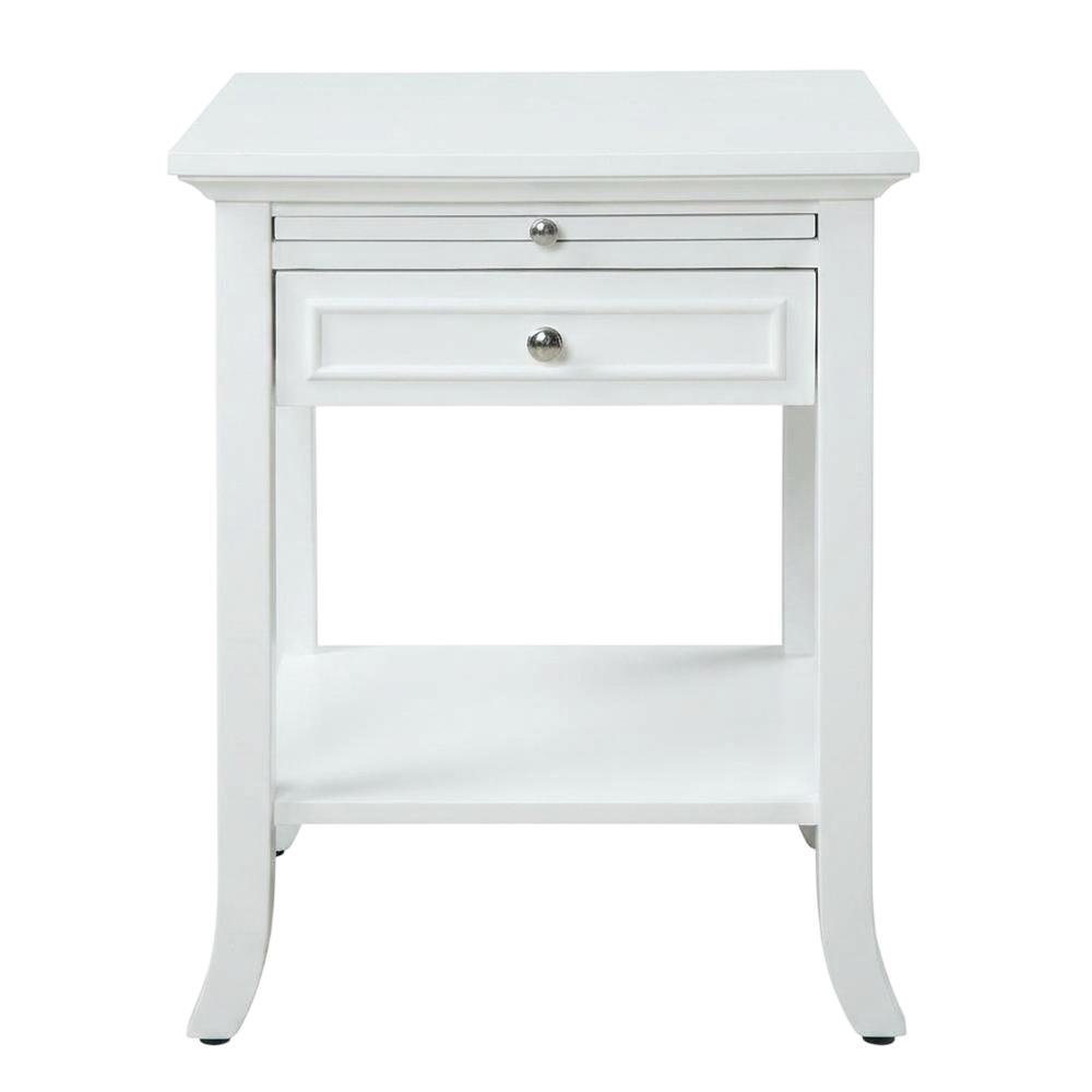 Wooden end table with drawer and slide for living room or bedroom use