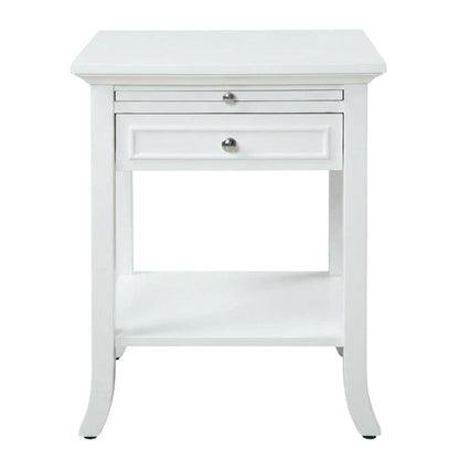Wooden end table with drawer and slide for living room or bedroom use