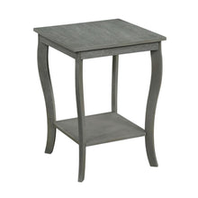 Square End Table with Wirebrush Dark Gray Finish and Modern Design