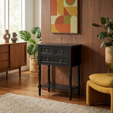 Black Hall Table, Rubberwood and MDF, Slim Entryway Console