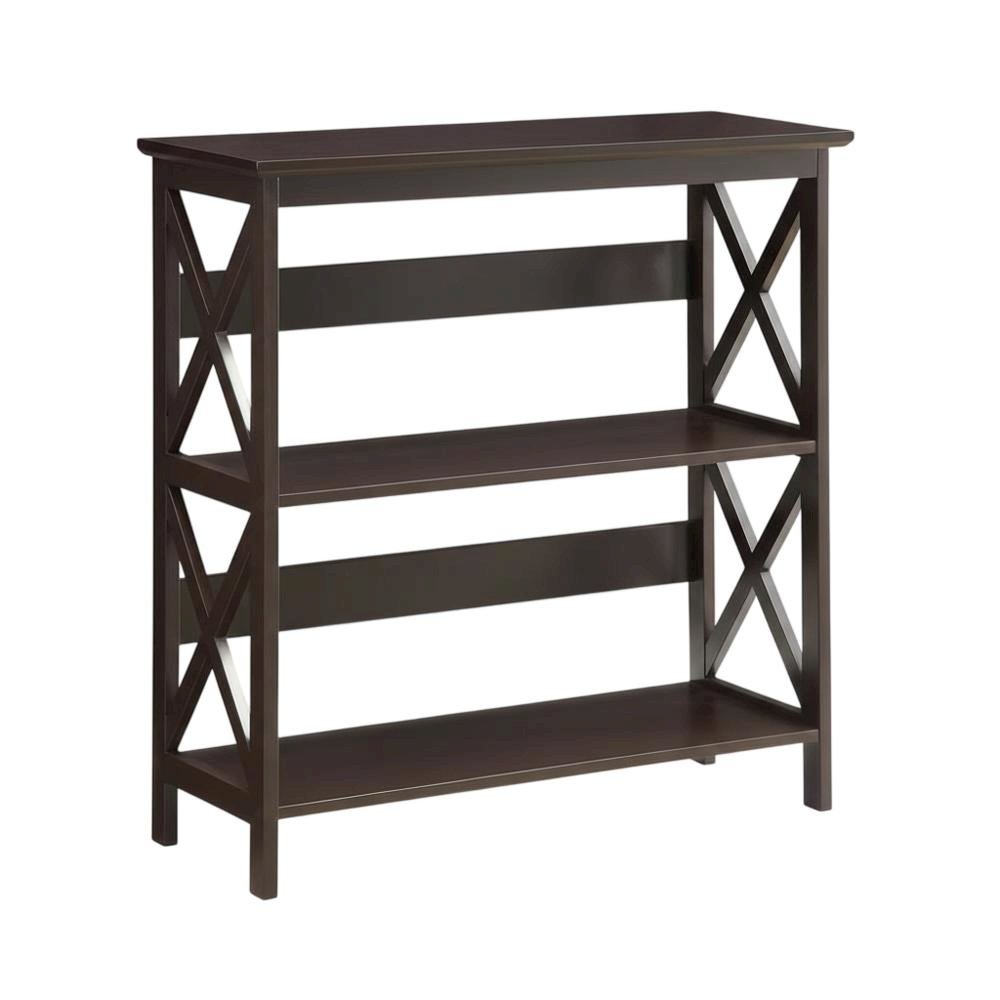 Wooden 3 Tier Bookcase with Sturdy Construction and Versatile Storage