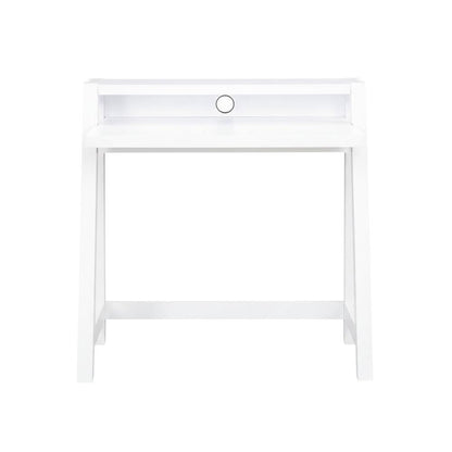 White 2 Tier Desk With Contemporary Design And Durable Particle Board