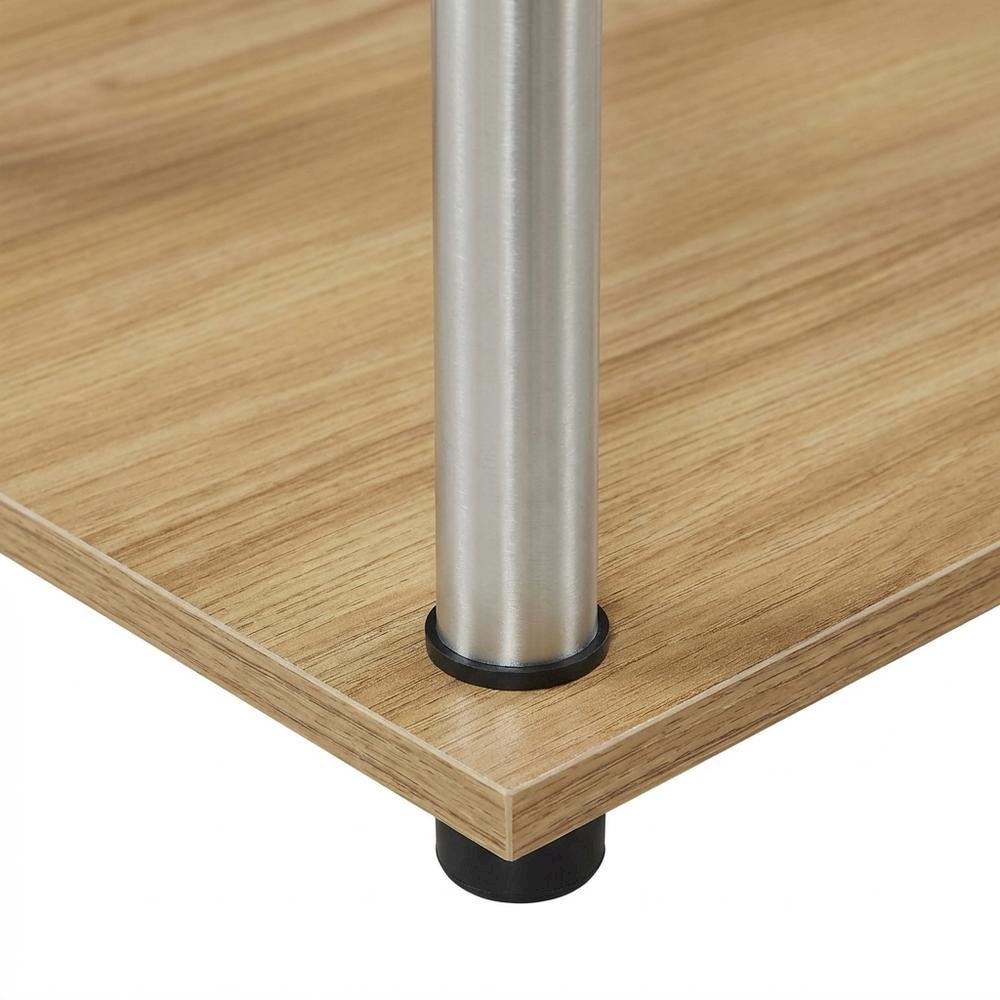 Wood Student Desk With Melamine Veneer Surface And Stainless Steel Poles