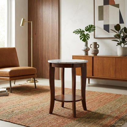 Round End Table with Smooth Surface and Sturdy Frame