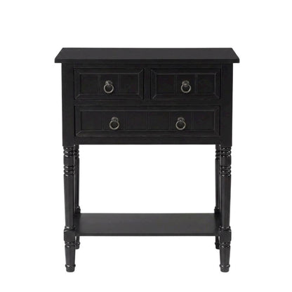 Black Hall Table, Rubberwood and MDF, Slim Entryway Console
