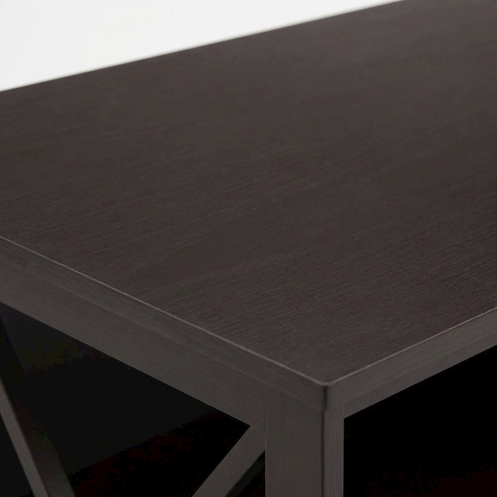 Espresso MDF TV Stand with Veneer Finish and Modern Storage Design