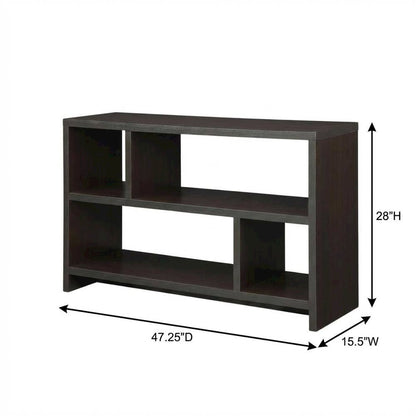 Espresso TV Stand Console with MDF and Melamine Veneer Finish for 50-Inch TVs