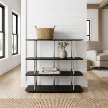 Black No Tools XL Highboy TV Stand for TVs up to 55 Inches with 4 Tiers