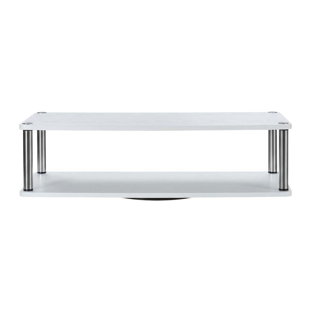White double tier swivel TV riser, up to 37-inch screens, transitional style