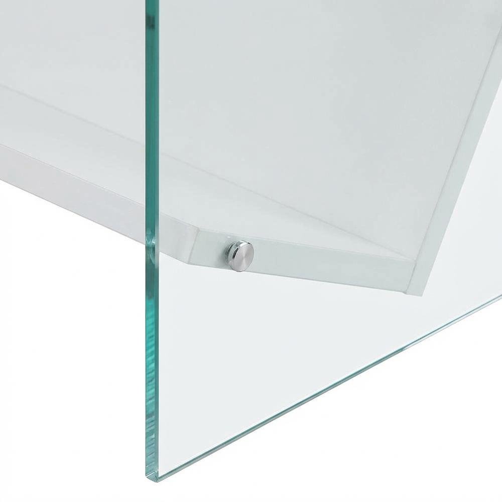 Wooden Bookcase with Particle Board and Glass Shelves for Home Office