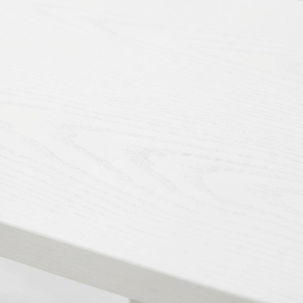 White Trestle Desk With Built-In Charging Station And Melamine Surface